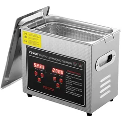 VEVOR Ultraschallreiniger Ultraschall Edelstahl-Reinigungsgerät 172 W, 3 L Ultraschallreinigungsgerät mit Digitaler Anzeige 0-30 Min, Reinigung Ultraschall für Schmuck, Brillen, Uhren usw.