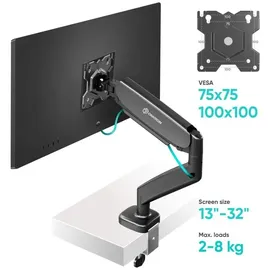 ONKRON Monitorhalterung G50-B für VESA TFT, Tisch-Befestigung, Schwarz