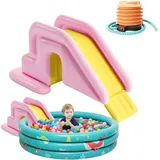 Poolrutsche, aufblasbare Rutsche für Pools, aufblasbare Wasserrutschen, breites wasserabreichbares Spielspielzeug, Swimming Pool Play Center für Garten im Freien im Freien