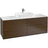Villeroy & Boch V&B Waschtischunterschrank Finion 160x60,3cm, Abd.-Pl. wh. m, wal veneer
