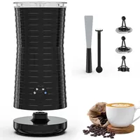 Morpilot Milchaufschäumer Elektrisch, Automatischer Milchaufschäumer 4 in 1, Geeignet für Heißen und Kalten Milchschaum Latte Cappuccino Macchiato -Schwarz