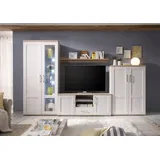 HBZ Wohnwand ROMANCE, Landhaustil inkl. LED-Beleuchtung,BxHxT 329x200x50 cm« Set, 4 Stk. tlg., weiß