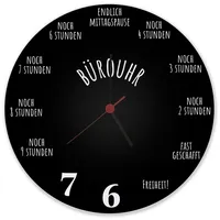 Speecheese Bürouhr mit Feierabend Countdown Wanduhr aus Glas Uhr