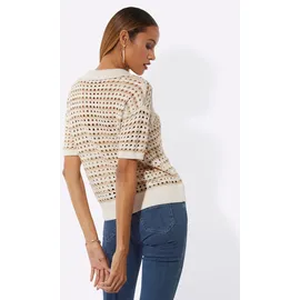 CREATION L Strickpullover gemustert Beige 38
