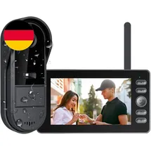 TKMARS Türklingel Kamera mit Monitor für Wohnung & Haus, 4,3 Zoll Display, Monitor Aktivierbar, 1080P Funk Video Türsprechanlage, Nachtsicht, 170° Weitwinkel, 2-Wege-Audio, Wasserdicht, ohne WLAN und App