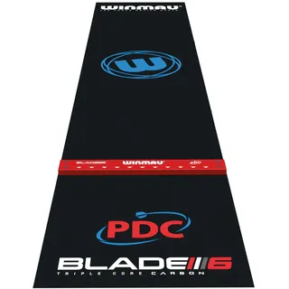 WINMAU Pro Zone Präzision PVC Dartteppich mit Integrierter Erhöhung Abwurflinie/Oche Line - Volle Länge - Elegantes schwarzes Design Dartmatte - Professionelles Dartzubehör
