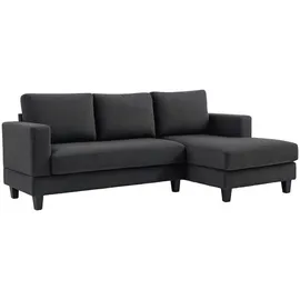 Homcom Eckcouch Cord 3-Sitzer Dunkelgrau