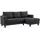 Homcom Eckcouch Cord 3-Sitzer Dunkelgrau