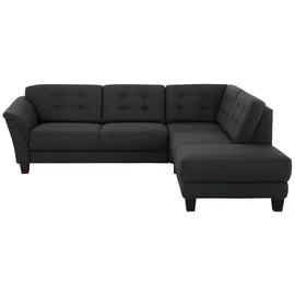 Home Affaire Ecksofa HOME AFFAIRE "Trondheim L-Form", grau (anthrazit), B:260cm H:89cm T:214cm, Struktur fein (100% Polyester);Flachgewebe (100% Polyester);Luxus-Microfaser (90% Polyester, 10% Polyamid), Sofas, Ecksofa, mit Federkern und Knopfheftung im Rücken, Füße