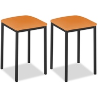 ASTIMESA Küchenstuhl aus Metall mit offener Rückenlehne, orange, 53 cm x 45 cm x 40 cm