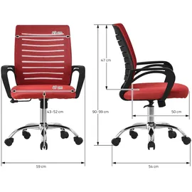 ML-Design Drehstuhl Polyester Rot