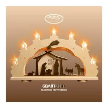 Weigla LED Schwibbogen/Lichterbogen Christi Geburt Rustikal 7 flammig Erzgebirge garantiert