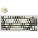 Keychron Q1 Max QMK/VIA Kabellose Mechanische Tastatur, Vollmetall, Programmierbarer Knopf, 2.4 GHz/Bluetooth/Kabelgebundene Tastatur mit Hot-Swappable, Shell White, Gateron Jupiter Banana