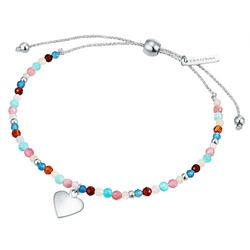 Eastside Armband Herz Edelstahl Apatit in Silber Armbänder & Armreife   Damen 