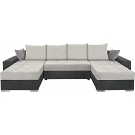 Collection AB Wohnlandschaft mit 4 gleich großen Rückenkissen, silberfarben,