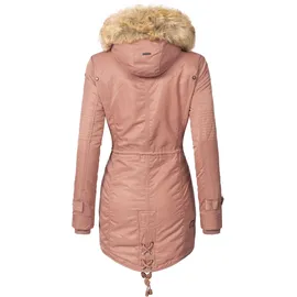 Navahoo Damen, Wintermantel Warmer Parka lang mit Kapuze La Viva Terracotta Gr. L - L