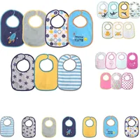 Baby Care Babylätzchen 7-teiliges Set Selbstverschluss, einlagig, wasserdicht blau