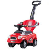 Costway Rutscherauto 3 in 1 Schiebeauto, mit Schiebgriff & Stauraum rot
