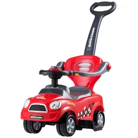 Costway Rutscherauto 3 in 1 Schiebeauto, mit Schiebgriff & Stauraum rot