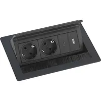 EVOline Flip Top Push S 2xSchuko + USB-A- USB-C-Charger schwarz
