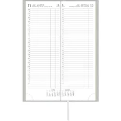 ZETTLER Tagevormerkbuch 808 10,4x29,6cm 1 Tag/1 Seite Recycling grau 2026