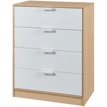 [en.casa] Kommode Varkaus 90 x 70 x 40 cm Eichenoptik / Weiß