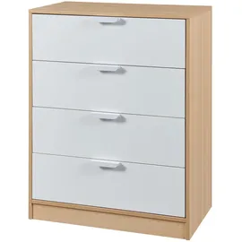 [en.casa] Kommode Varkaus 90 x 70 x 40 cm Eichenoptik / Weiß