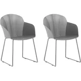 Beliani Esszimmerstuhl SYLVA Kunststoff schwarz 2er Set