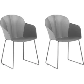 Beliani Esszimmerstuhl SYLVA Kunststoff schwarz 2er Set