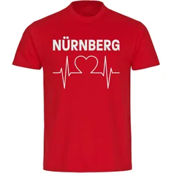 multifanshop Kinder T-Shirt - Nürnberg - Herzschlag - Druck weiß - Kind