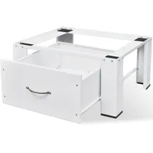 vidaXL Waschmaschinen-Untergestell mit Schublade, Weiß, 63 x 54 x 31 cm