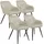 Tectake Esszimmerstuhl Marilyn Samt creme/schwarz 4er Set