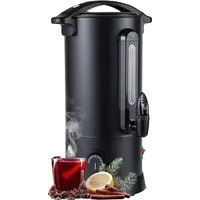 Jopassy Glühweinkocher 10 Liter 1800W mit Zapfhahn, Thermostat & Überhitzungsschutz, 30-110°C, Edelstahl elektrisch Heißgetränkespender Glühw... - Schwarz