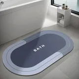 Dolic Badematte, Gummi-Badezimmermatte, super wasserabsorbierende Teppiche, rutschfest, schnelltrocknend, dünner Badezimmerteppich für Badezimmerboden, Badewanne & Küche (Blue 40 x 60 cm)