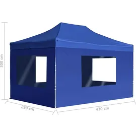 vidaXL Profi-Partyzelt Faltbar 4,5 x 3 m Blau