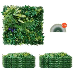 VEVOR 12 Stk. Künstliche Hecke Künstliche Pflanzenwand Sichtschutz 500x500x50mm