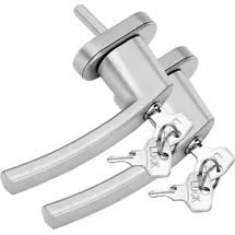 monzana MONZANA® Fenstergriffe Abschließbar mit Schloss Kindersicherung Silber 35mm Stiftlänge 2 Schlüssel Fensterbeschlag Balkon Türgriff Einbruch...