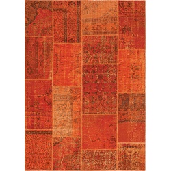 Vintage Teppich Patchwork 120 x 180 cm Mischgewebe Orange