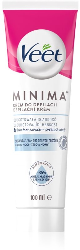 Veet Minima Sensitive Skin Enthaarungscreme für empfindliche Oberhaut Aloe Vera mit Vitamin E 100 ml