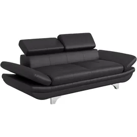 Cotta 2-Sitzer COTTA "Enterprise", schwarz, B:218cm H:91cm T:104cm, Softlux-Kunstleder;Luxus-Kunstleder, Sofas, Big-Sofa, mit Armteilverstellung & Kopfteilverstellung