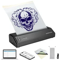 Vevor Tattoo-Transfer-Schablonendrucker, Kabelloser Bluetooth-Tattoo-Schablonendrucker mit 10-teiligem Transferpapier und Stoffbeutel, Tragbarer