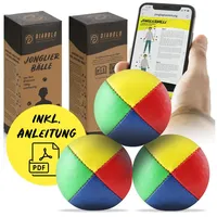 Diabolo Freizeitsport Jonglierbälle 3er Set (vierfarbig), Ø 62mm, 100g
