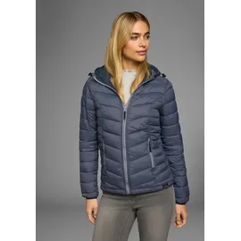 POLARINO Steppjacke POLARINO, Damen, Gr. 42, blau (rauchblau), Web, Obermaterial: 100% Polyamid. Futter: 100% Polyamid. Wattierung: 100% Polyester, eingefasste Kante, Jacken Steppjacke, Übergangsjacke für kühle Tage, aus leichtem Webmaterial