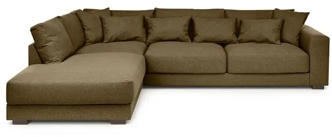 BOOOM Ecksofa Diego Stoff Grün Olive