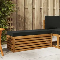 vidaXL Gartenlounge Hocker Bank massivholz schwarz