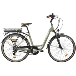 E-Bike LLOBE "City E-Bike 28" County grün" Gr. 47, grün, E-Bikes, 47cm, 28 Zoll (71,12cm)