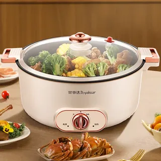 Royalstar Elektrischer Kochtopf mit Deckel, 7L Fassungsvermögen & 1600W, zum Kochen, Dünsten, Fondue und Warmhalten