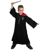 Rubie ́s Zauberer-Kostüm Harry Potter Gryffindor Kinderrobe, Hochwertiger Harry Potter-Robe aus samtweichem Stoff schwarz 140