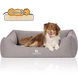 Knuffelwuff Tierbett Hundebett Leano, Orthopädisch grau 75 cm x 105 cm
