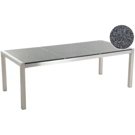 Beliani Gartentisch Grau, Silber, Stein, Quadratisch, 100x74x220 cm poliert Modern Outdoor